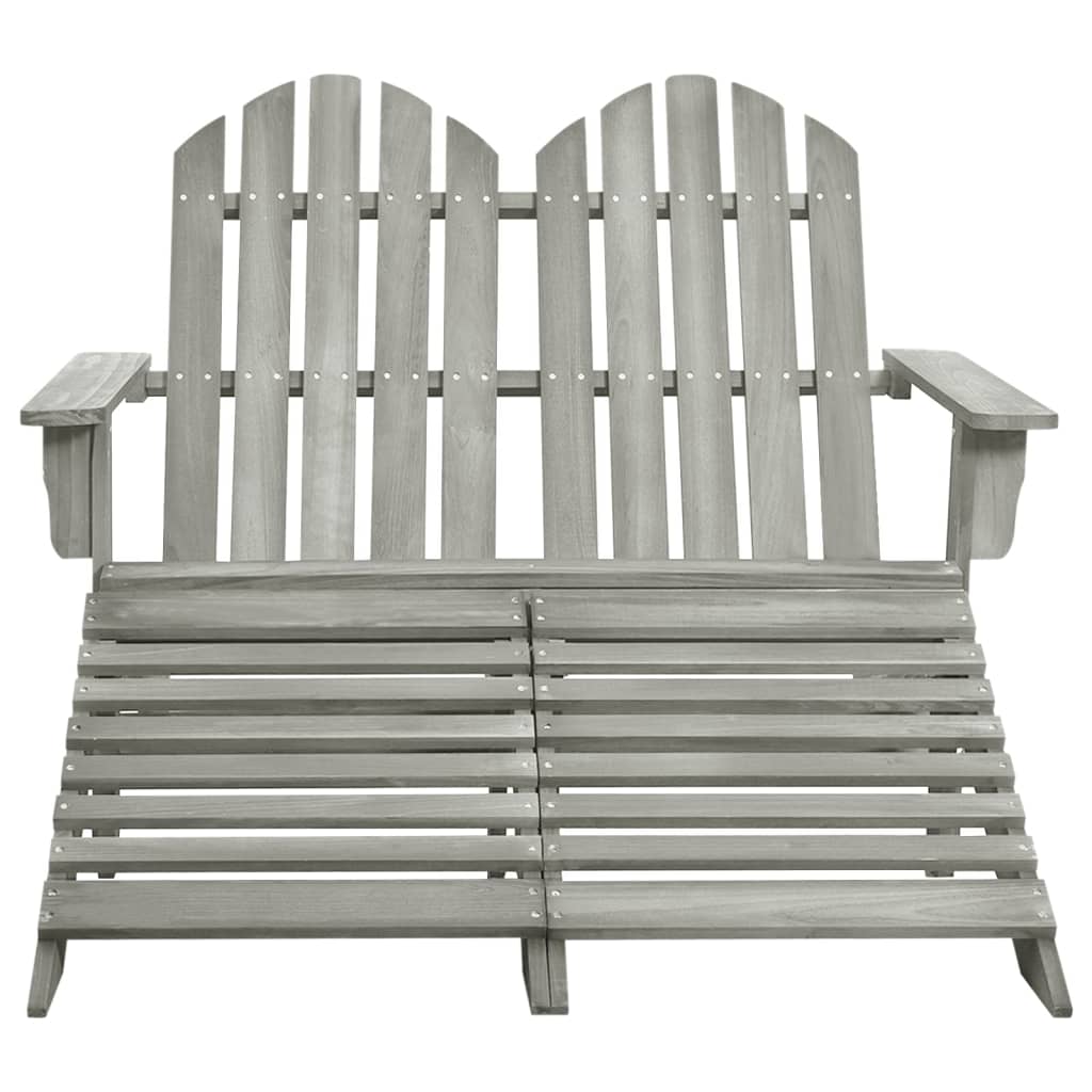 vidaXL Chaise de jardin Adirondack 2 places et repose-pied sapin gris