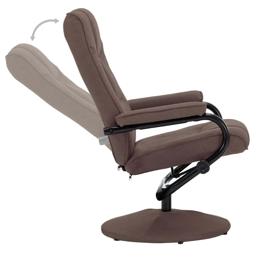 vidaXL Fauteuil inclinable avec repose-pieds marron tissu