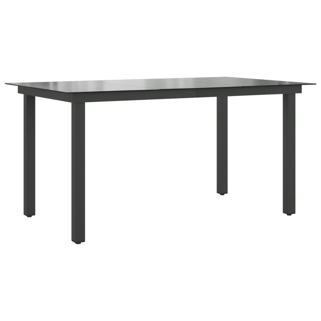 vidaXL Table de jardin Noir 150x90x74 cm Aluminium et verre