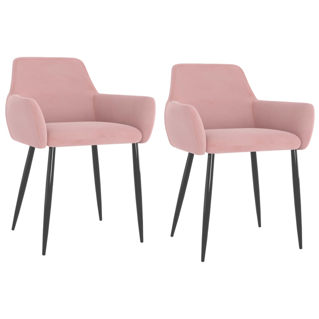 vidaXL Chaises à manger lot de 2 Rose Velours