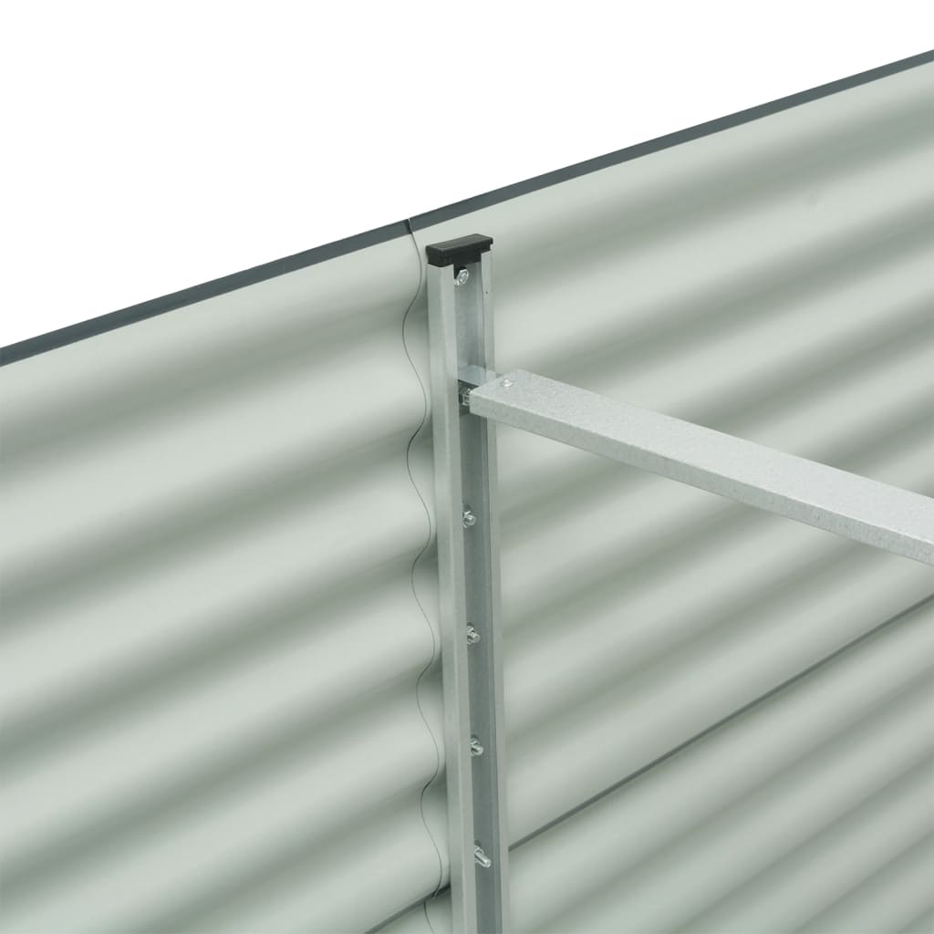 vidaXL Lit surélevé de jardin 400x80x81 cm Acier galvanisé Gris