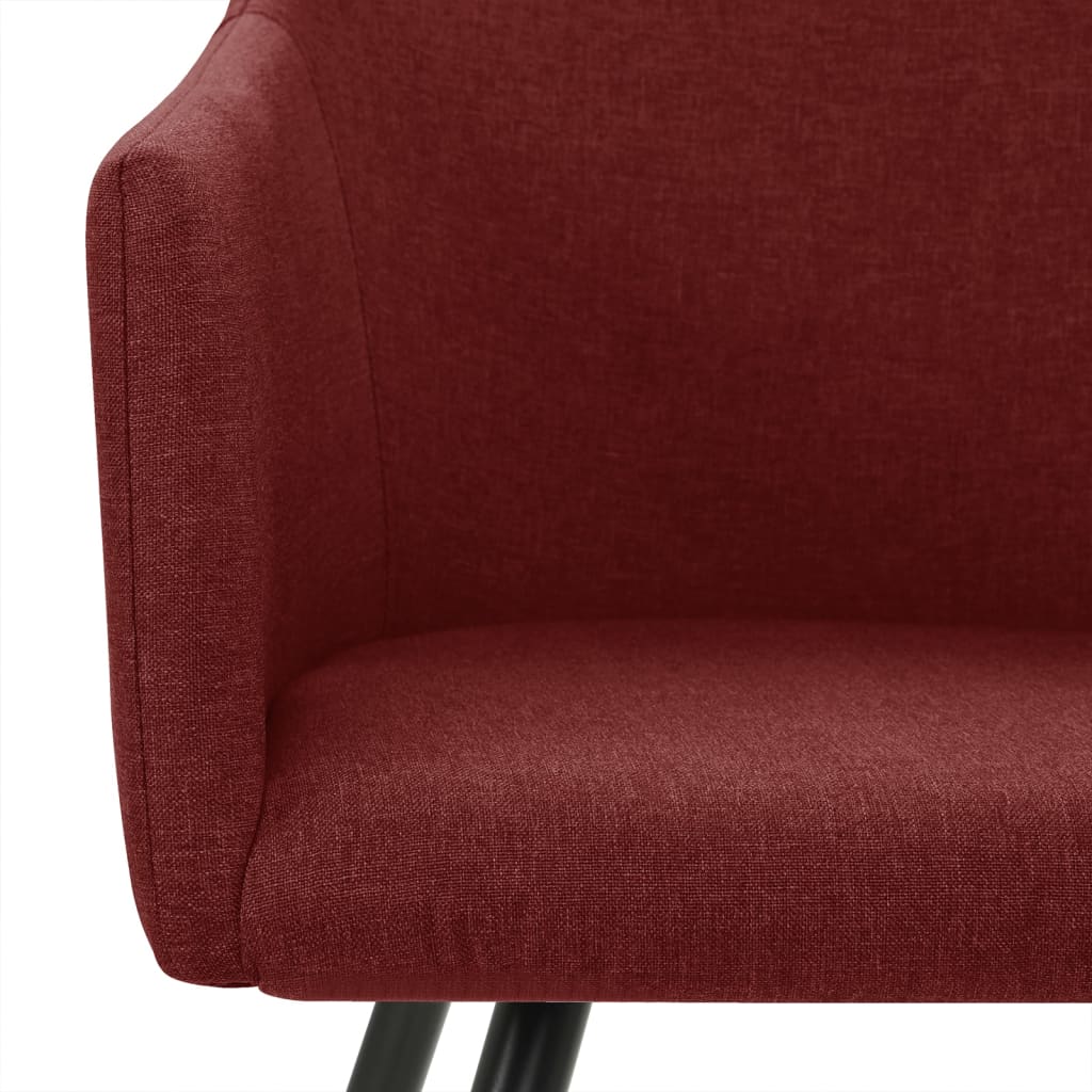 vidaXL Chaises à manger lot de 2 rouge bordeaux tissu