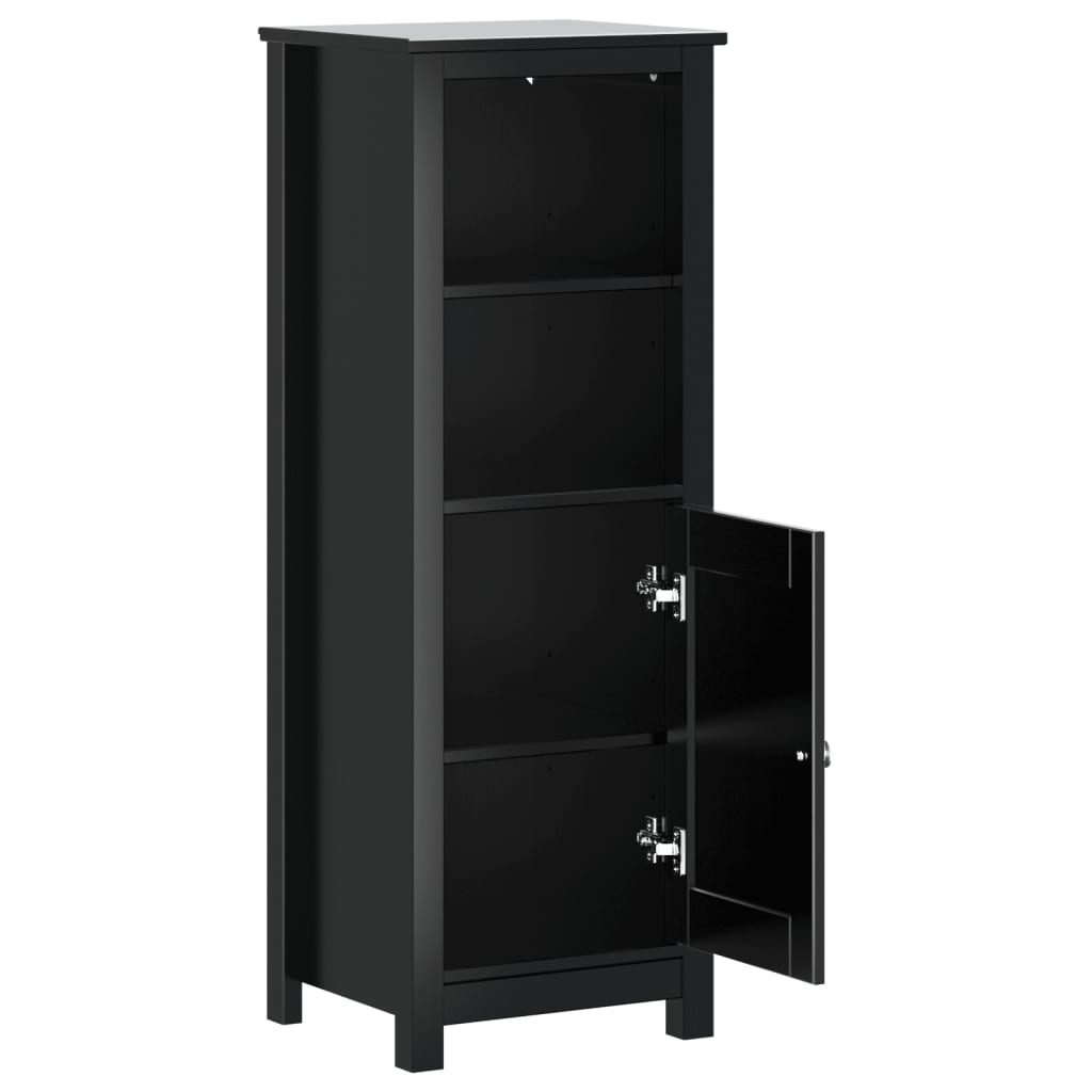 vidaXL Armoire de salle de bain BERG noir 40x34x110 cm pin massif