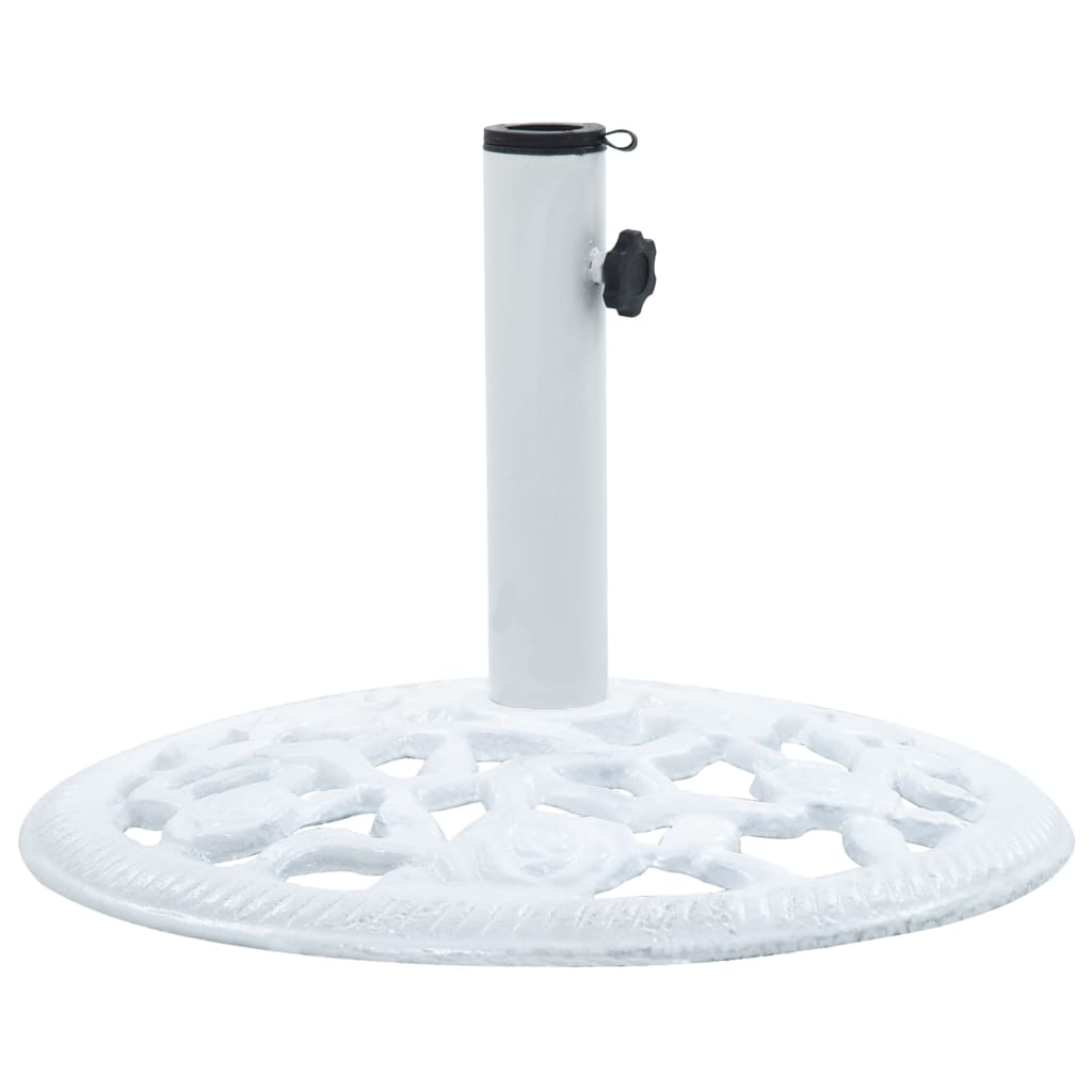 vidaXL Socle de parasol Blanc 12 kg 48 cm Fonte