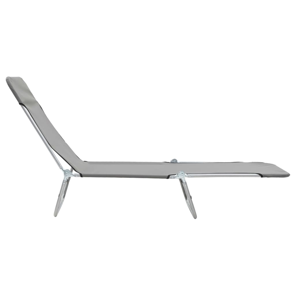 vidaXL Chaises longues pliables lot de 2 Acier et tissu Gris