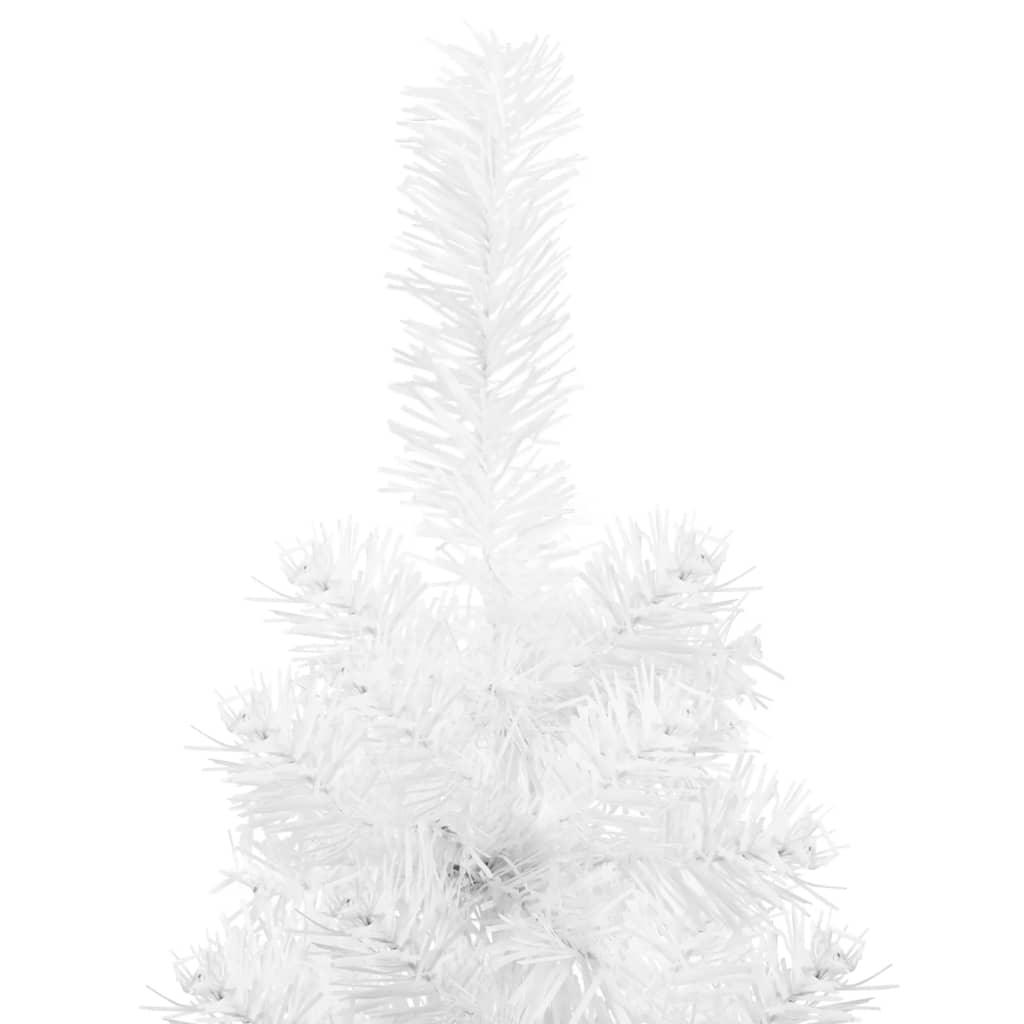 vidaXL Demi sapin de Noël artificiel mince avec support Blanc 120 cm