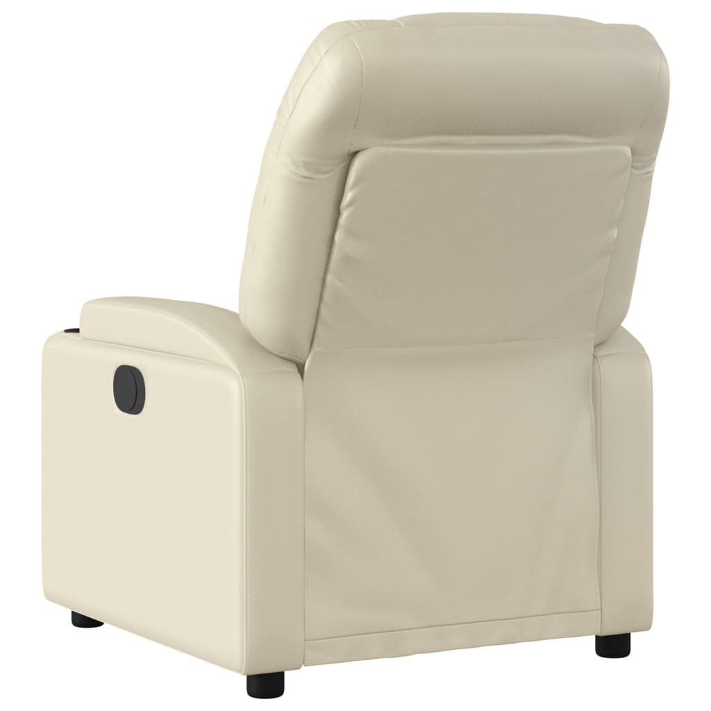 vidaXL Fauteuil inclinable de massage électrique crème similicuir