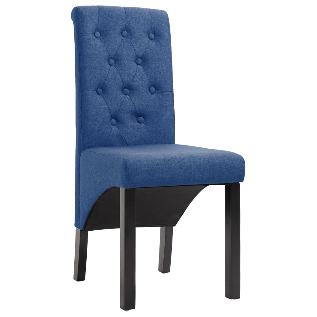 vidaXL Chaises à manger lot de 2 bleu tissu