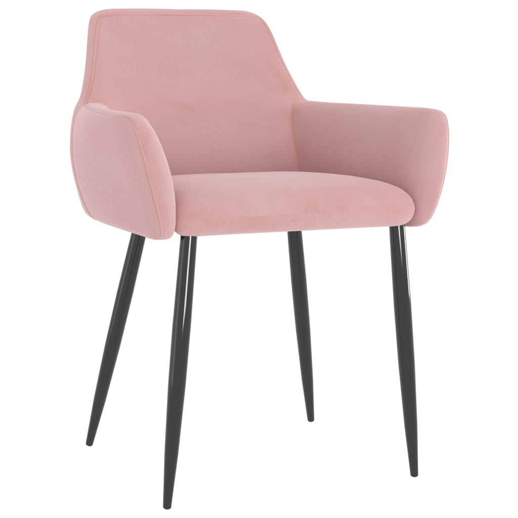 vidaXL Chaises à manger lot de 2 Rose Velours