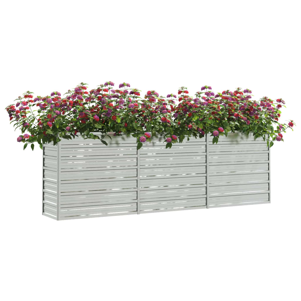 vidaXL Lit surélevé de jardin 240x40x77 cm Acier galvanisé Argenté