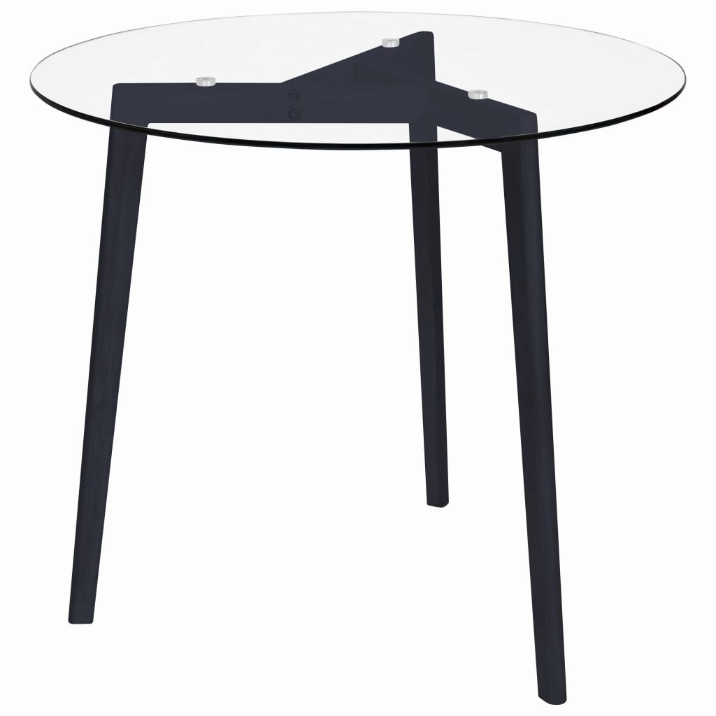 vidaXL Table de salle à manger Transparent 80 cm Verre trempé