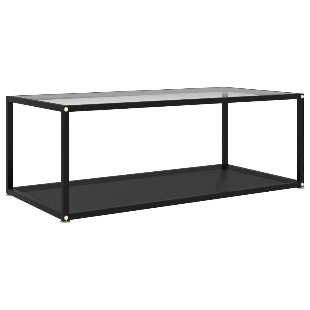 vidaXL Table basse Transparent et noir 100x50x35 cm Verre trempé