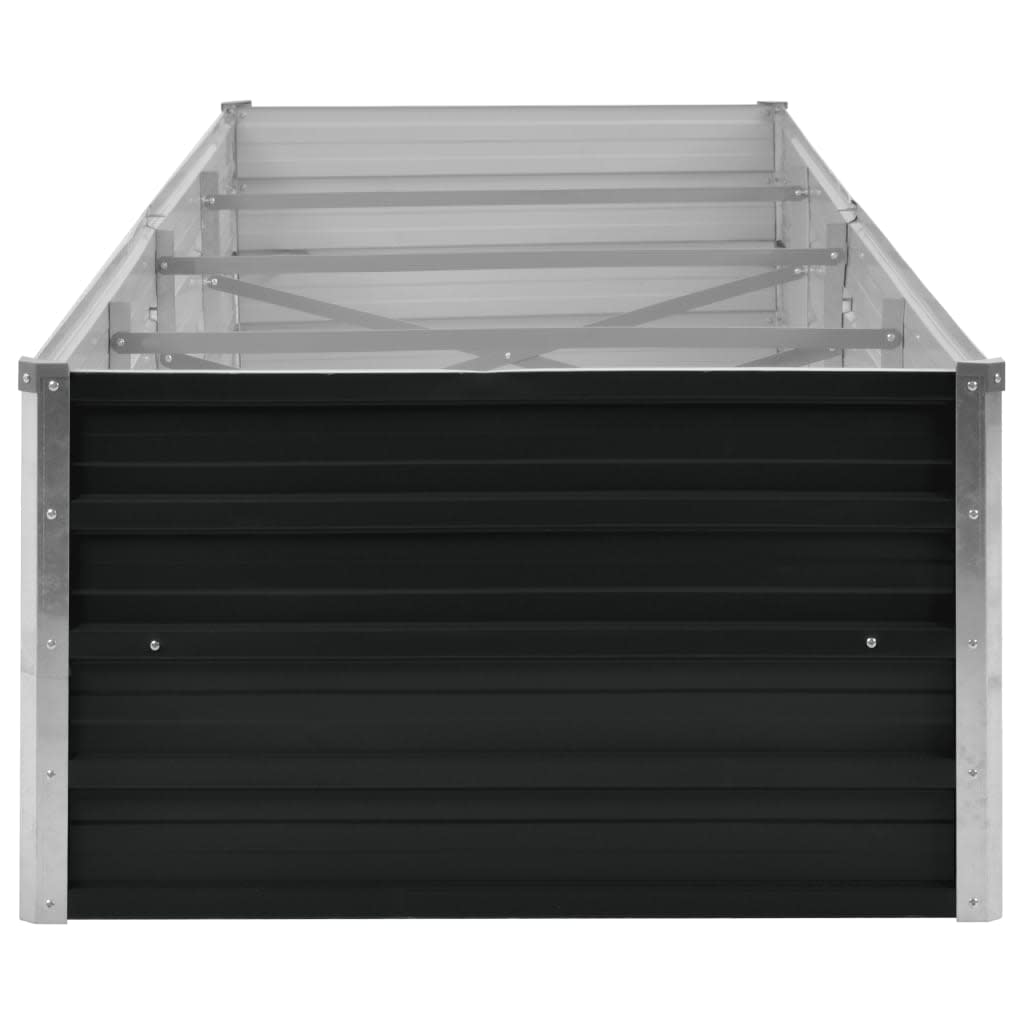 vidaXL Lit surélevé de jardin Anthracite 320x80x45 cm Acier galvanisé