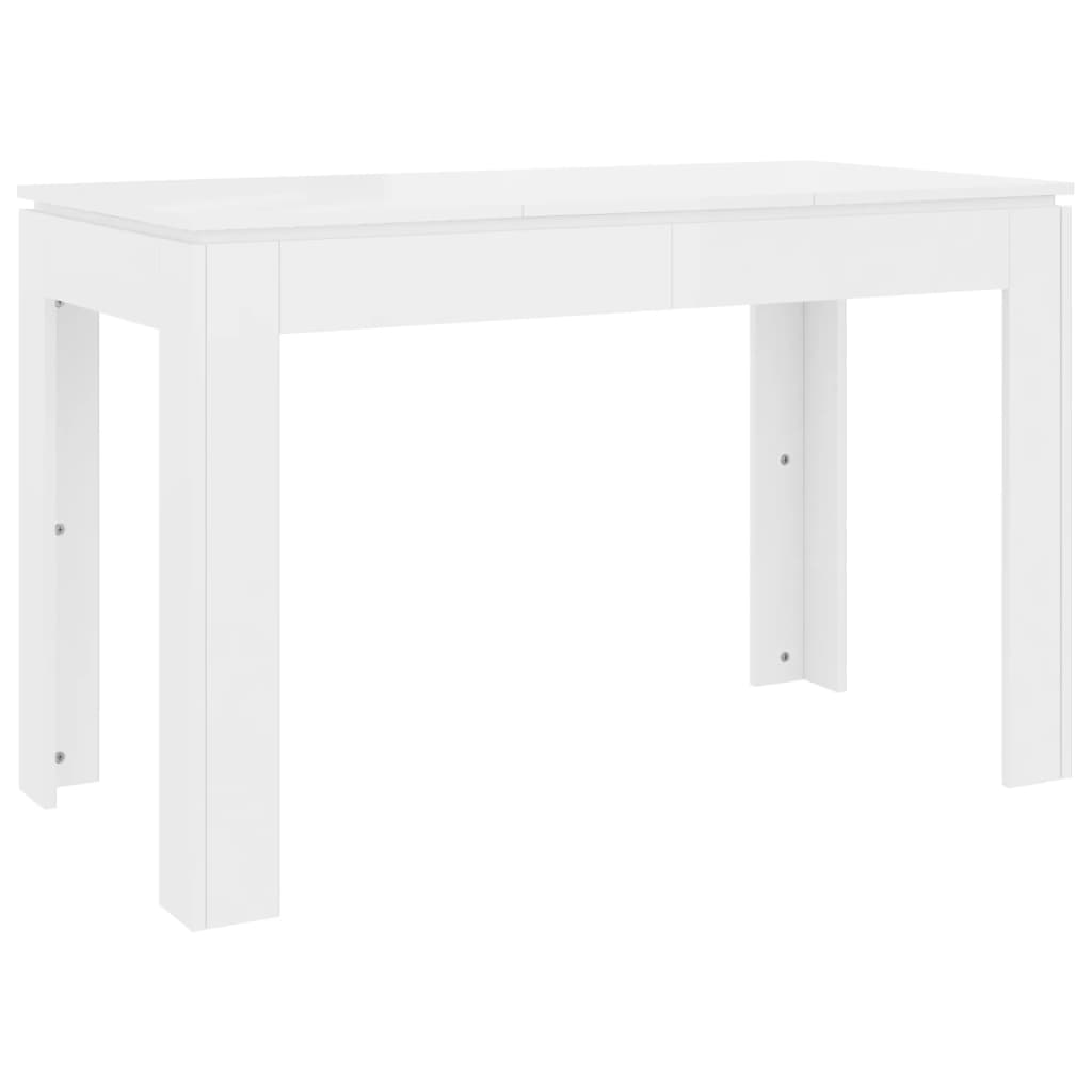 vidaXL Table à manger Blanc brillant 120x60x76 cm Bois d'ingénierie