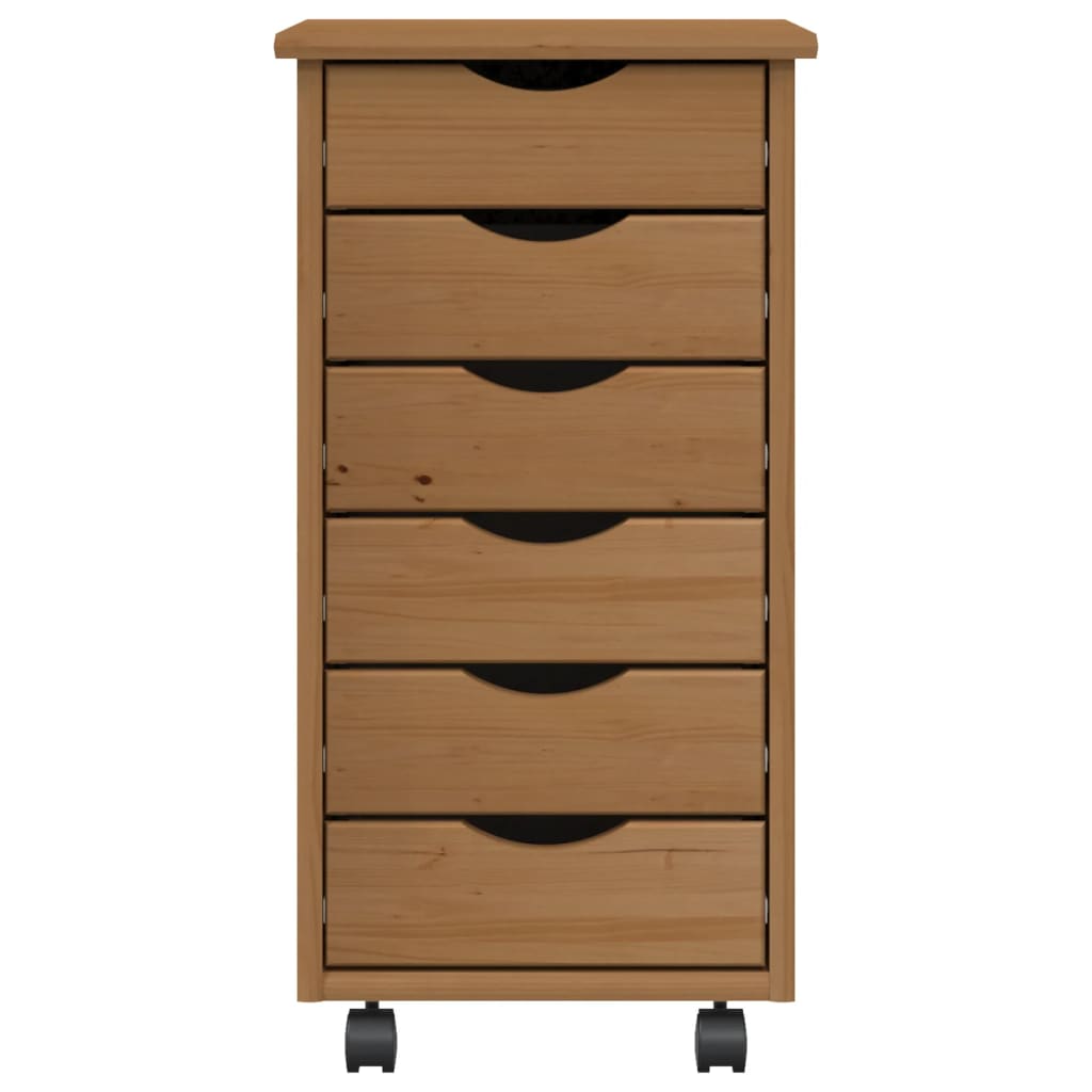 vidaXL Armoire roulante avec tiroirs MOSS bois de pin marron miel