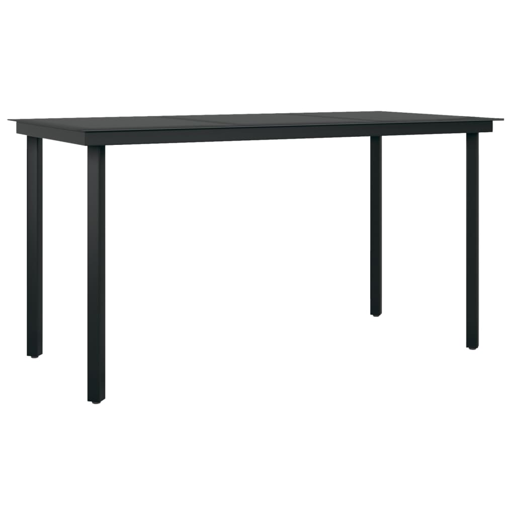 vidaXL Table à dîner de jardin Noir 140x70x74 cm Acier et verre