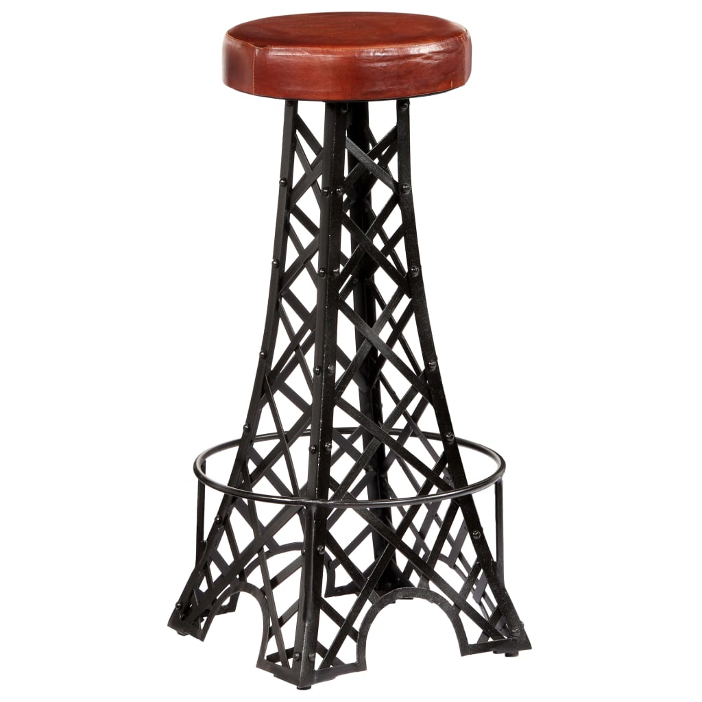 vidaXL Tabourets de bar lot de 2 cuir véritable