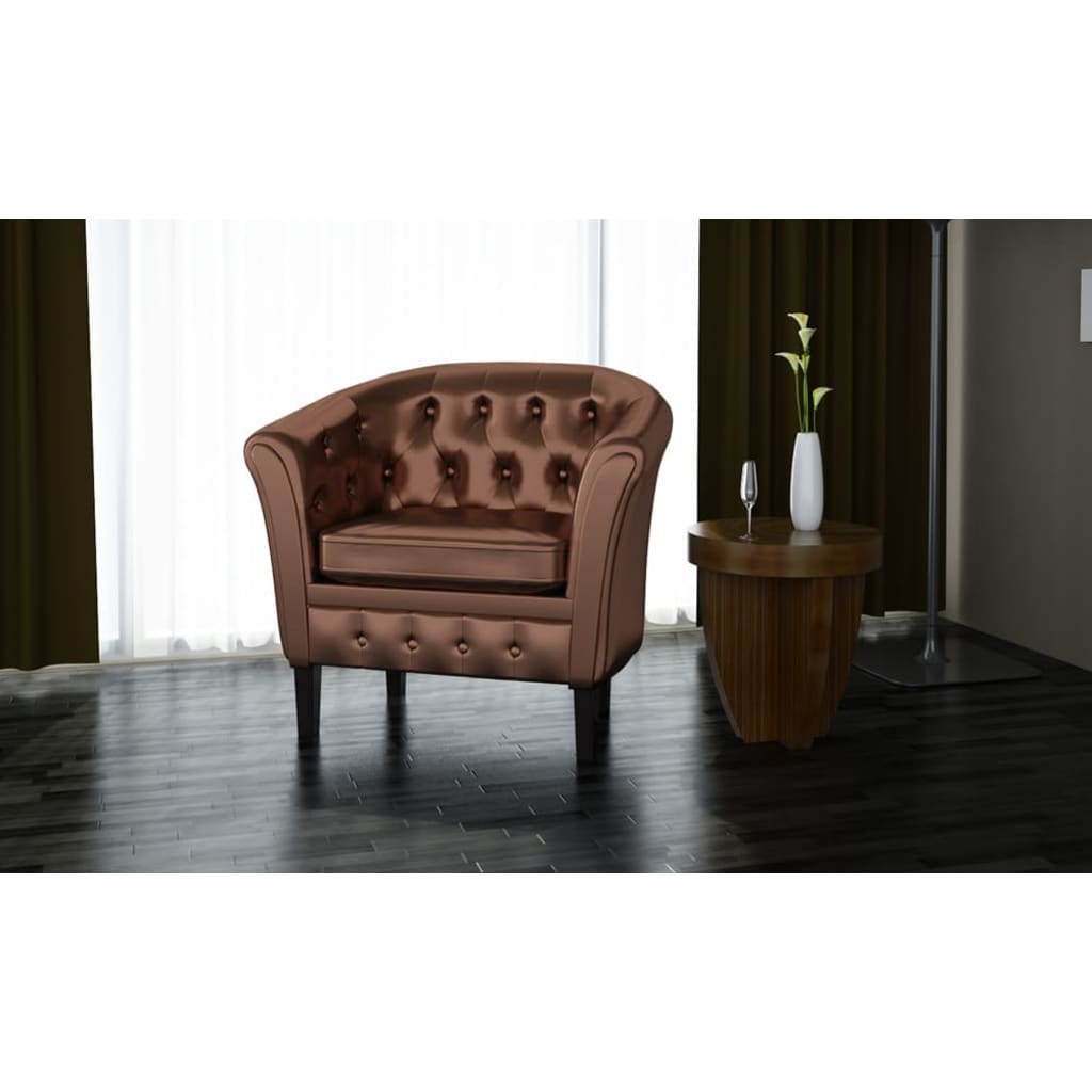 vidaXL Chaise cabriolet marron similicuir