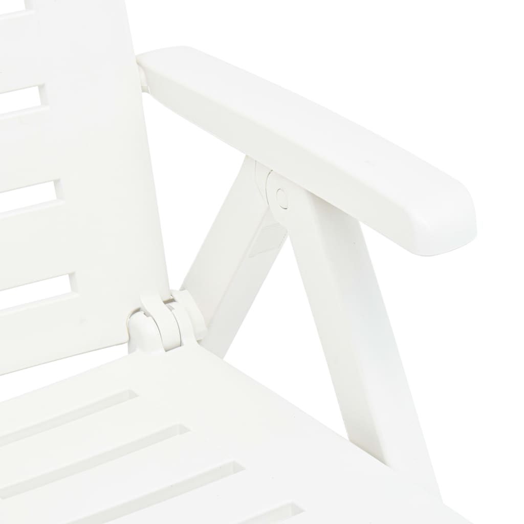 vidaXL Chaise longue pliable Plastique Blanc