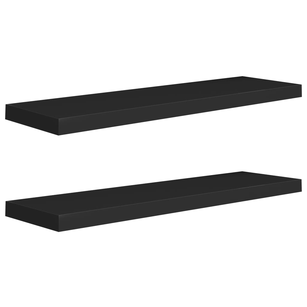 vidaXL Étagères murales flottantes 2 pcs noir 90x23,5x3,8 cm MDF