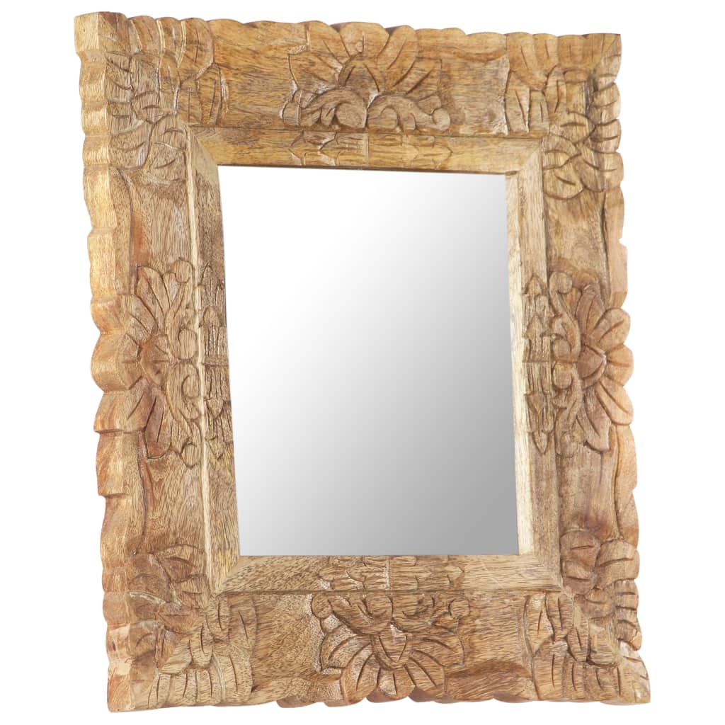 vidaXL Miroir 50x50 cm Bois de manguier massif