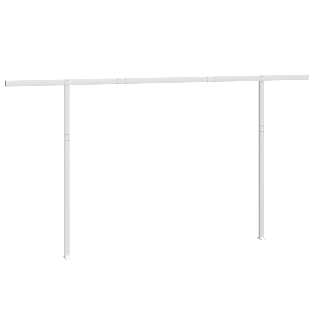 vidaXL Jeu de poteaux d'auvent blanc 450x245 cm fer