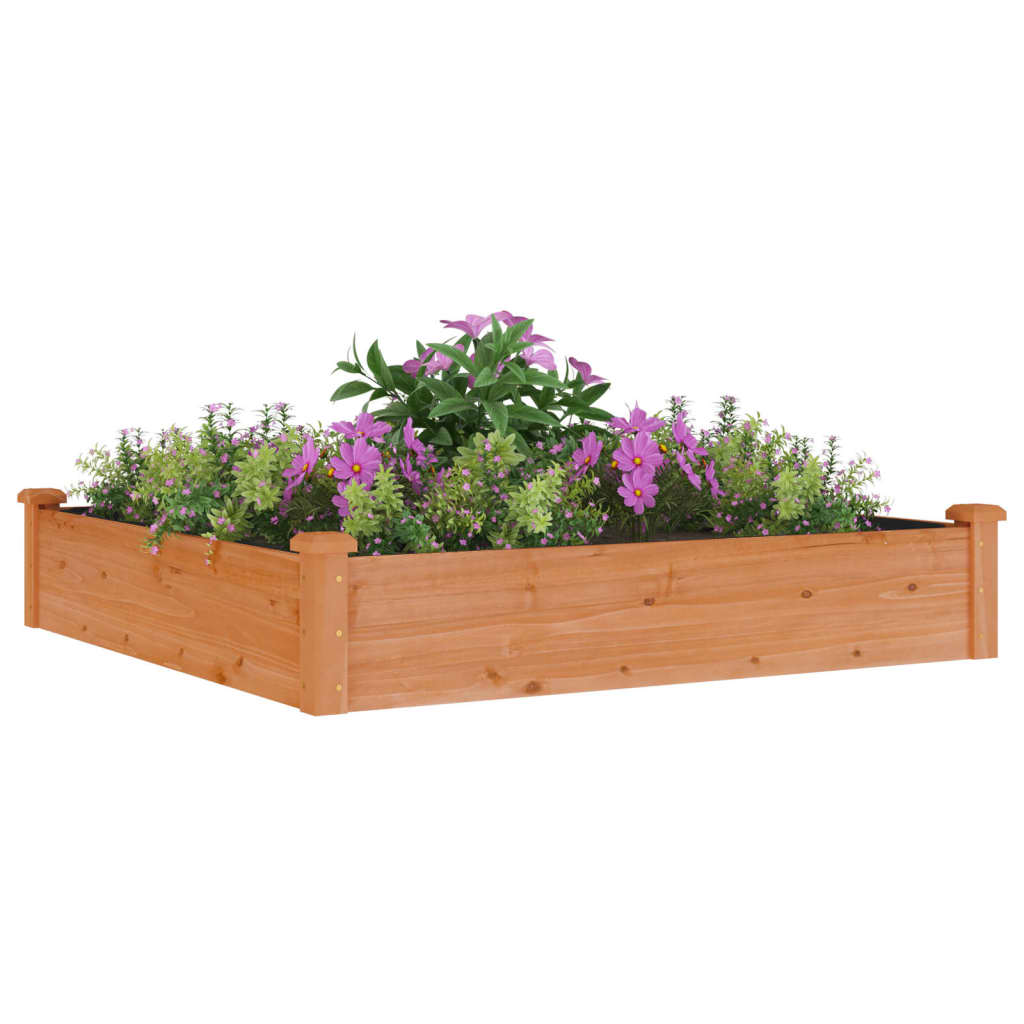 vidaXL Lit surélevé de jardin doublure 120x120x25 cm bois massif sapin