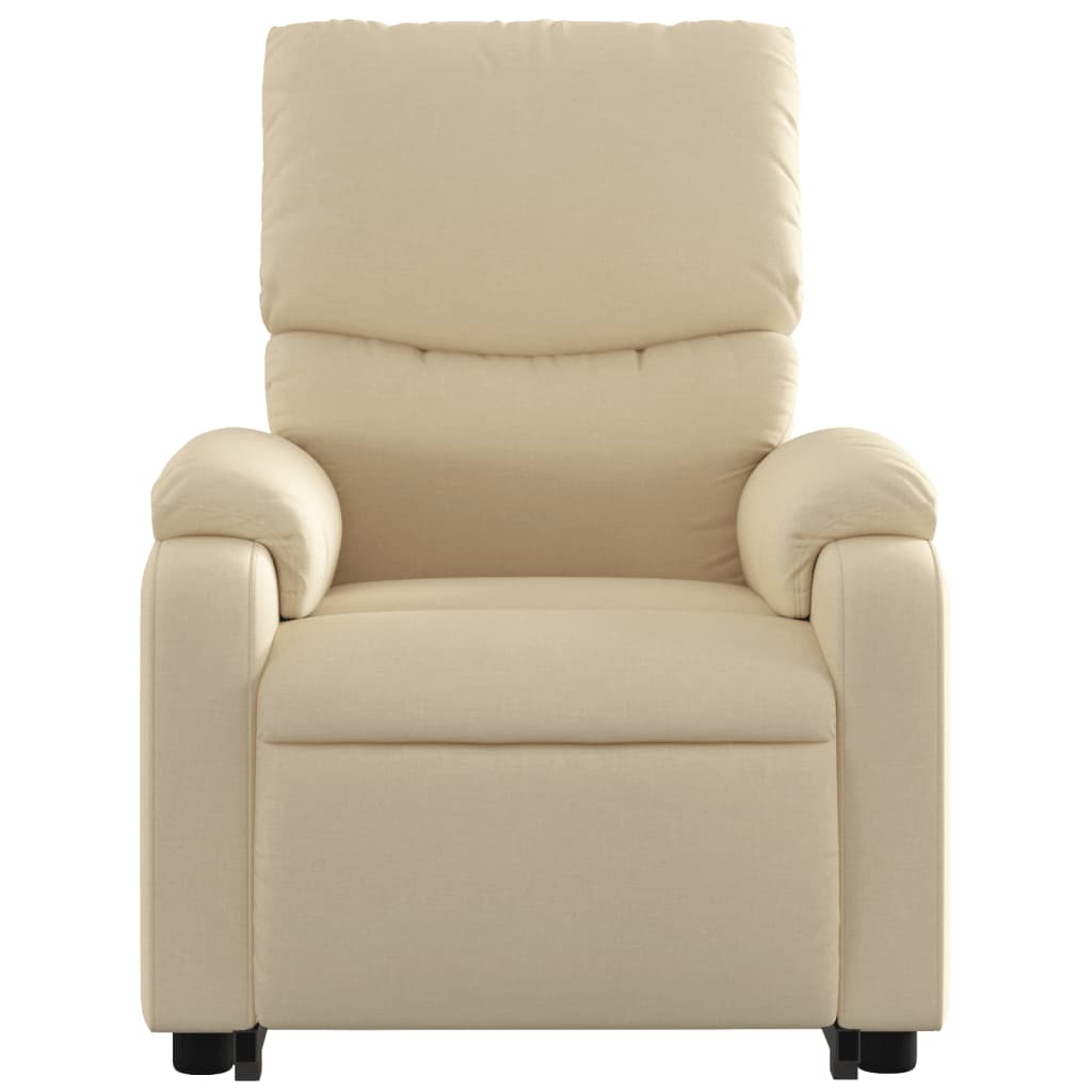 vidaXL Fauteuil inclinable de massage électrique crème tissu