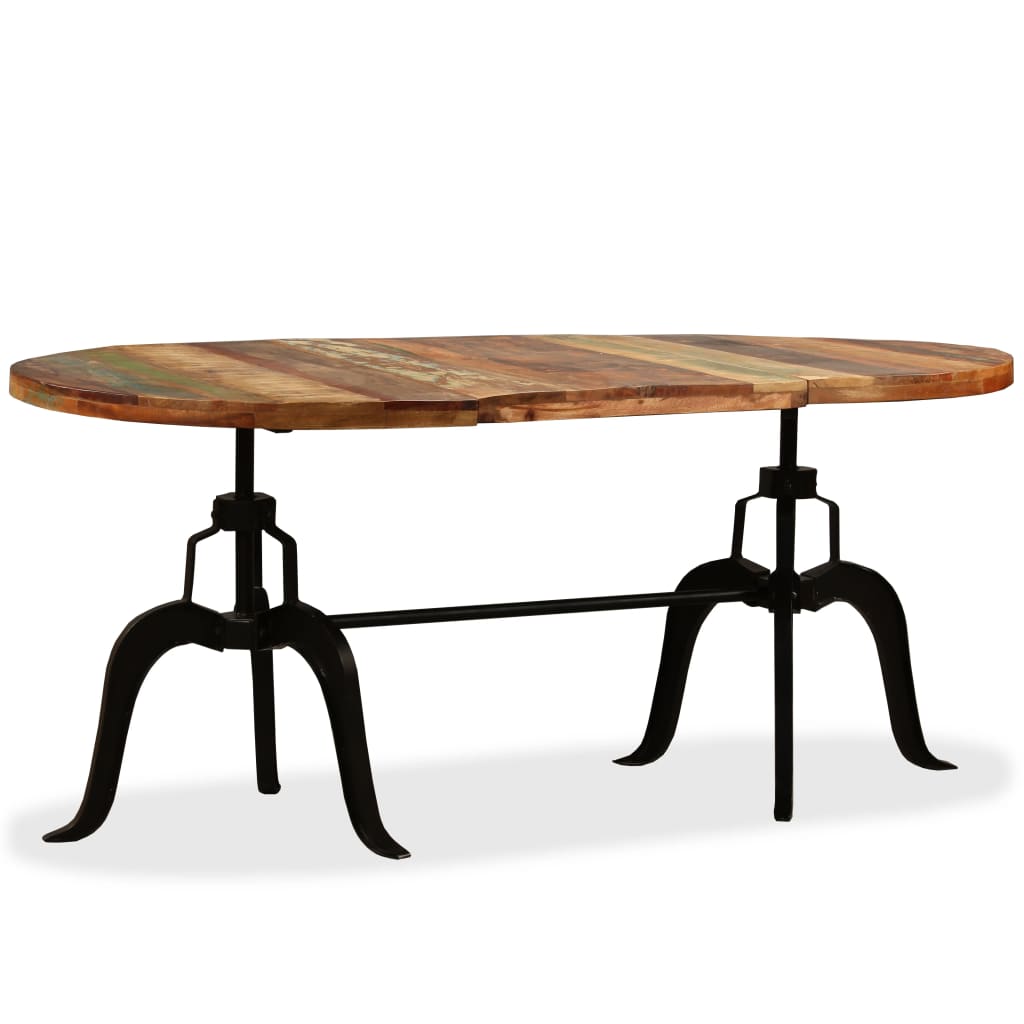 vidaXL Table à manger Bois massif recyclé et acier 180 cm