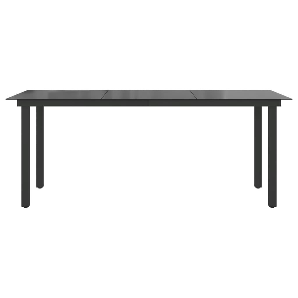 vidaXL Table de jardin Noir 190x90x74 cm Aluminium et verre