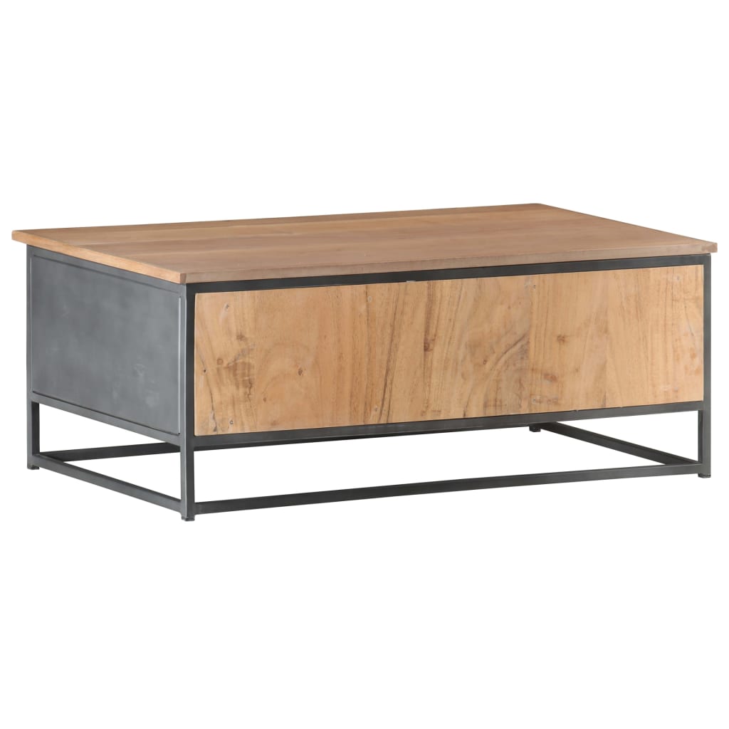 vidaXL Table basse Gris 90x50x35 cm Bois d'acacia massif