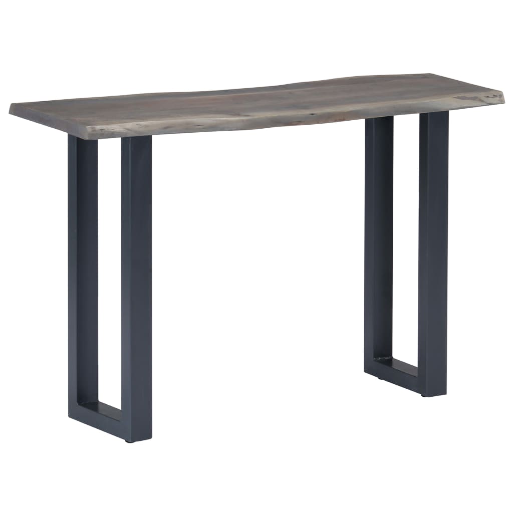 vidaXL Table console Gris 115 x 35 x 76 cm Bois d'acacia massif et fer