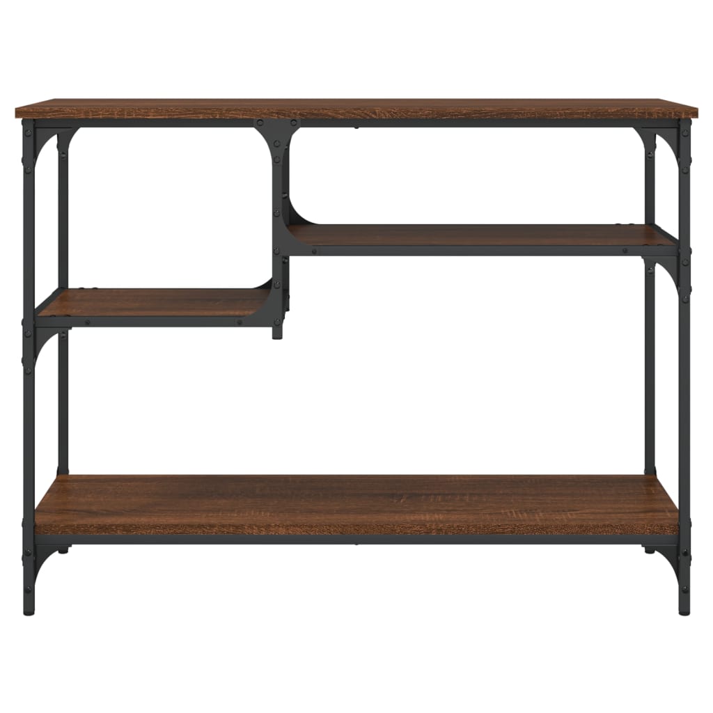vidaXL Table console avec étagères chêne marron 100x35x75 cm