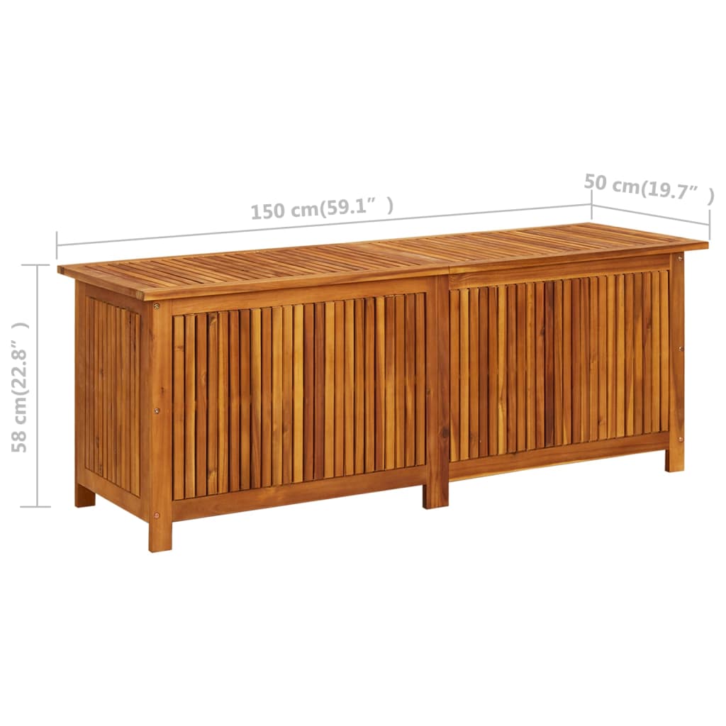 vidaXL Boîte de rangement de jardin 150x50x58 cm Bois d'acacia solide