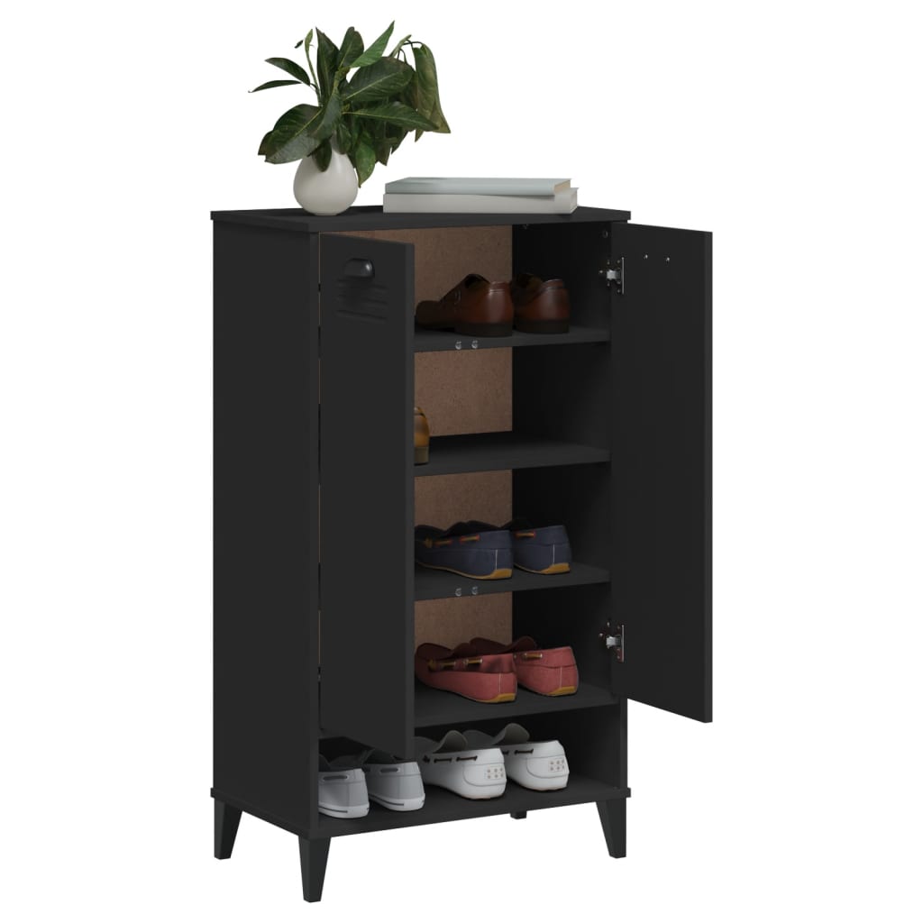 vidaXL Armoire à chaussures VIKEN noir bois d'ingénierie