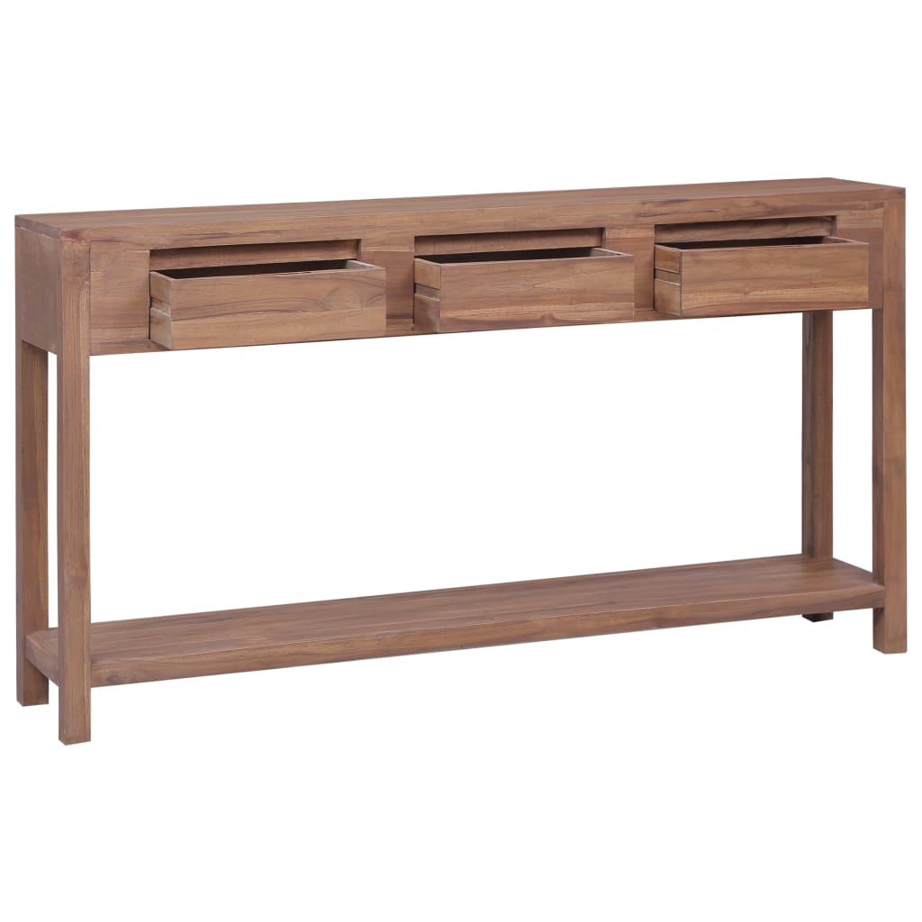 vidaXL Table console 145x30x80 cm Bois de teck solide