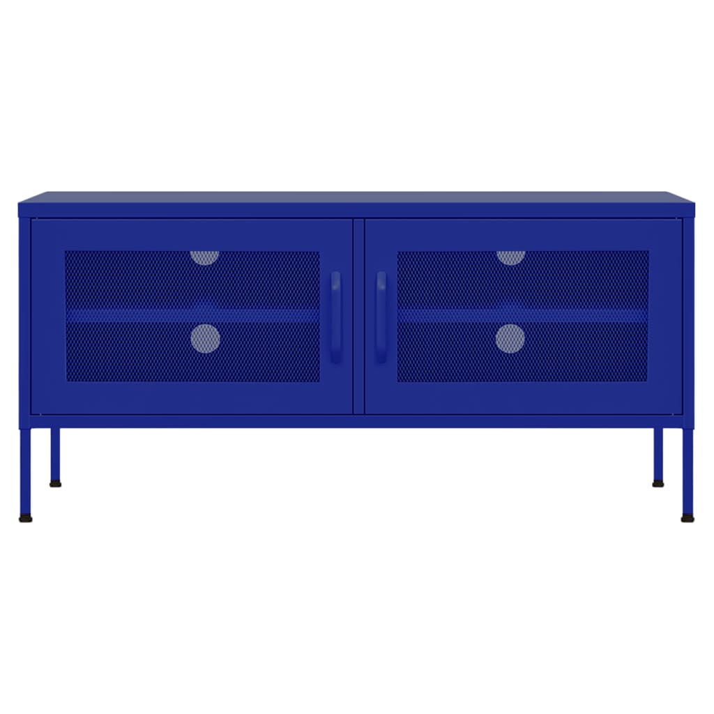 vidaXL Meuble TV Bleu marine 105x35x50 cm Acier