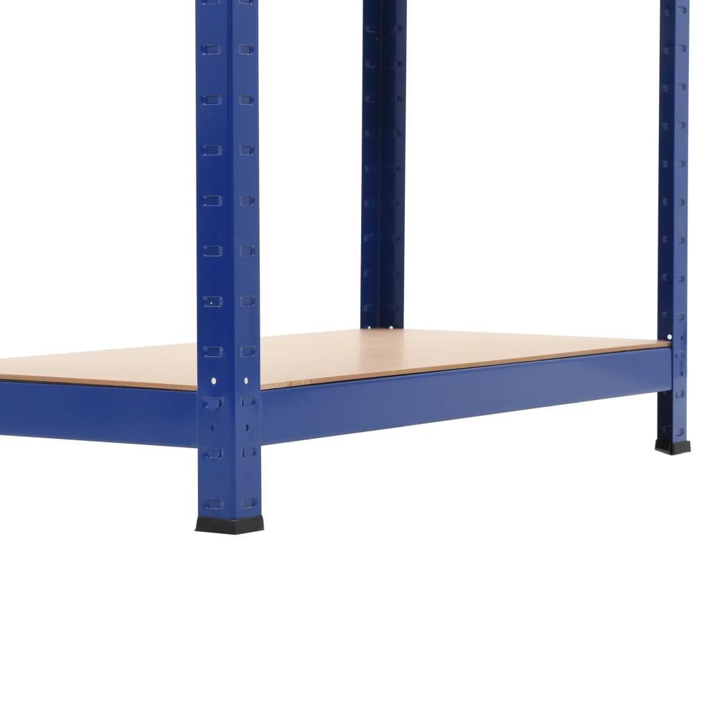 vidaXL Étagères de rangement 2 pcs Bleu 80x40x160 cm Acier et MDF