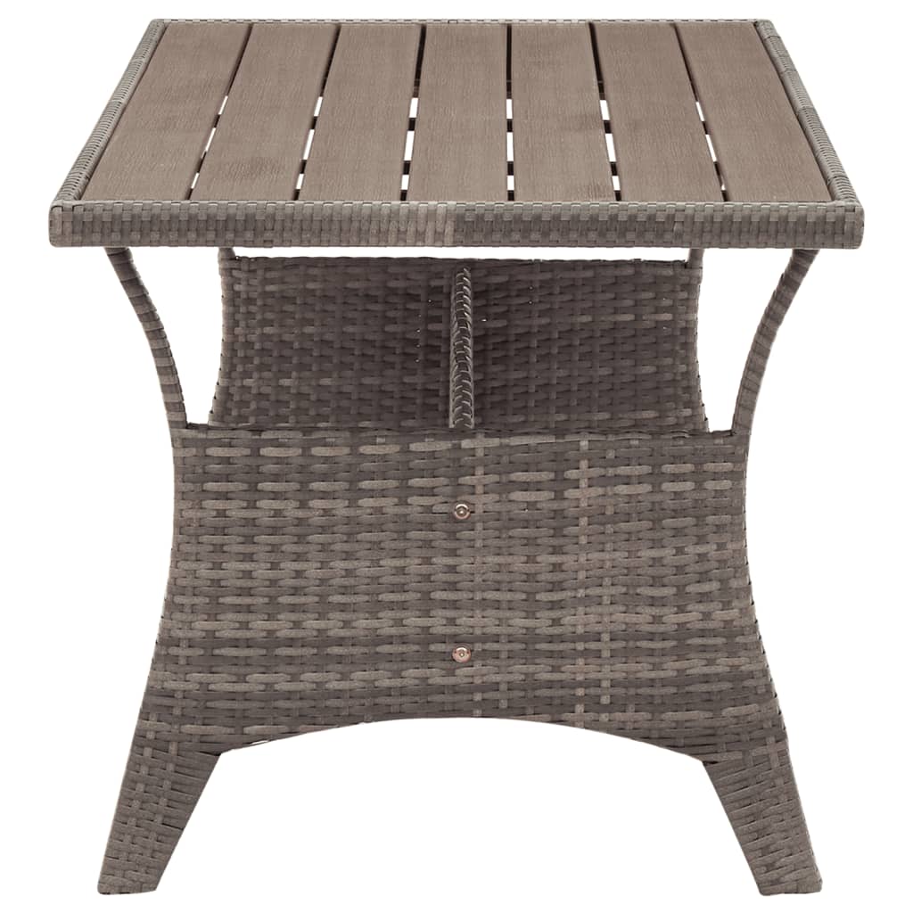 vidaXL Table de jardin Gris 120x70x66 cm Résine tressée