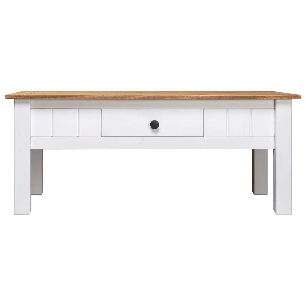 vidaXL Table basse Blanc 100x60x45 cm Pin massif Assortiment Panama