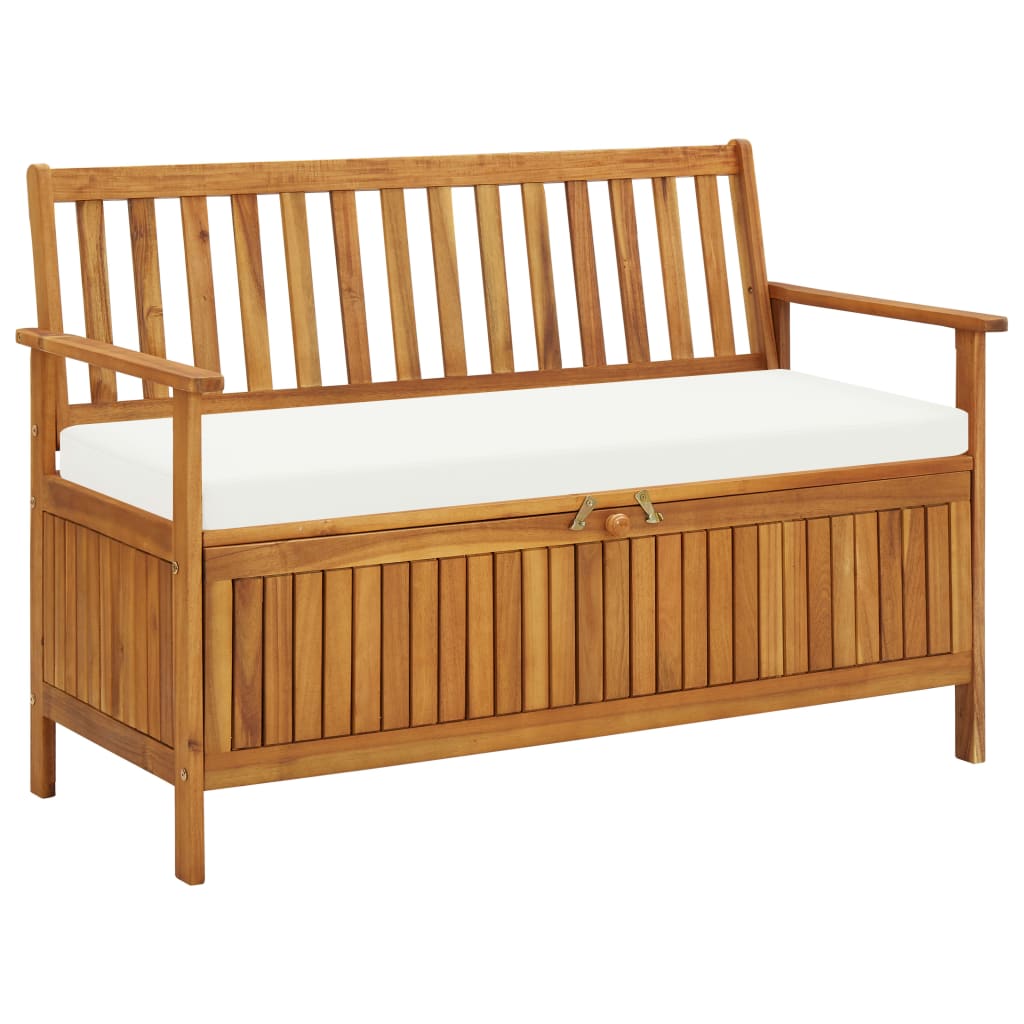 vidaXL Banc de rangement de jardin Bois d'acacia solide 120x63x84 cm