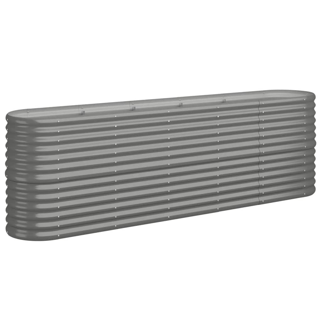 vidaXL Lit surélevé de jardin Acier enduit de poudre 224x40x68 cm gris