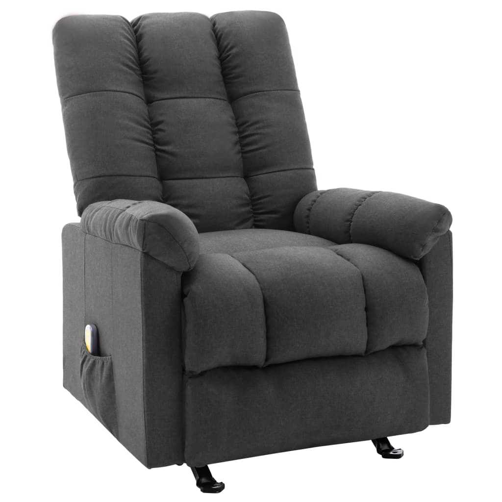 vidaXL Fauteuil de massage inclinable Gris foncé Tissu