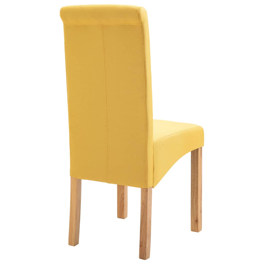 vidaXL Chaises à manger lot de 4 jaune tissu