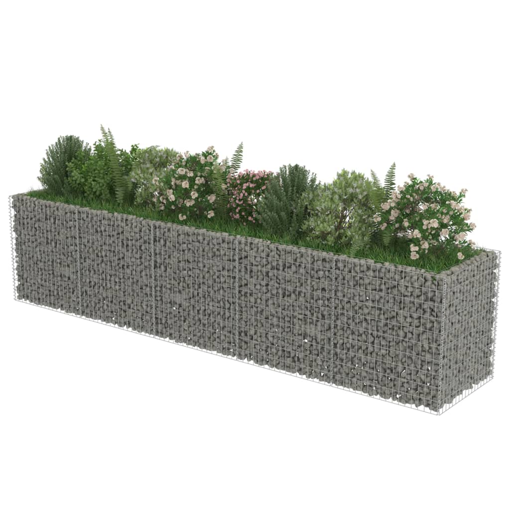 vidaXL Lit surélevé à gabion Acier galvanisé 450x90x100 cm