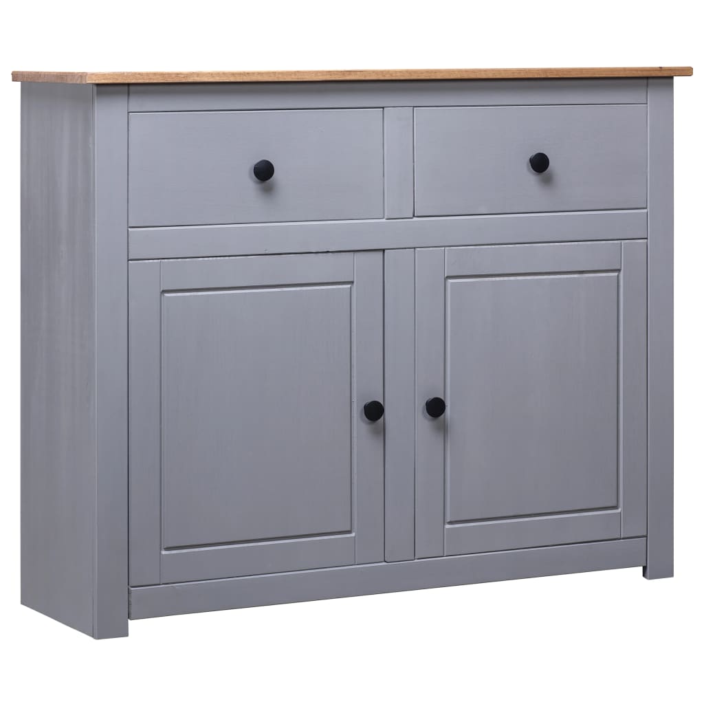 vidaXL Buffet Gris 93x40x80 cm Pin solide Assortiment Panama