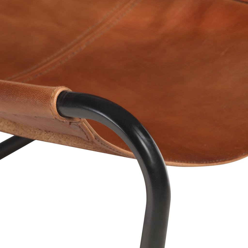 vidaXL Chaise de relaxation Marron Cuir véritable