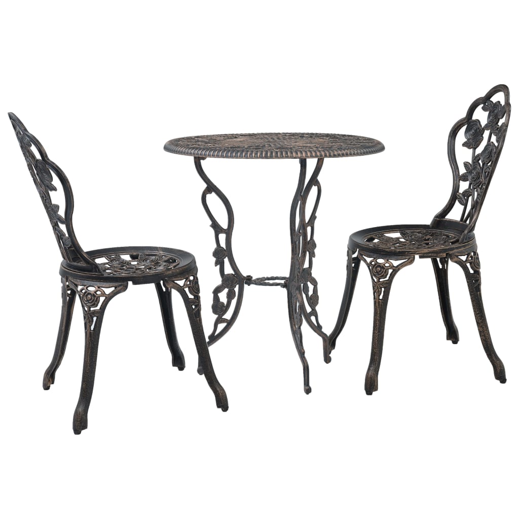 vidaXL Salon de bistro 3 pcs Aluminium coulé