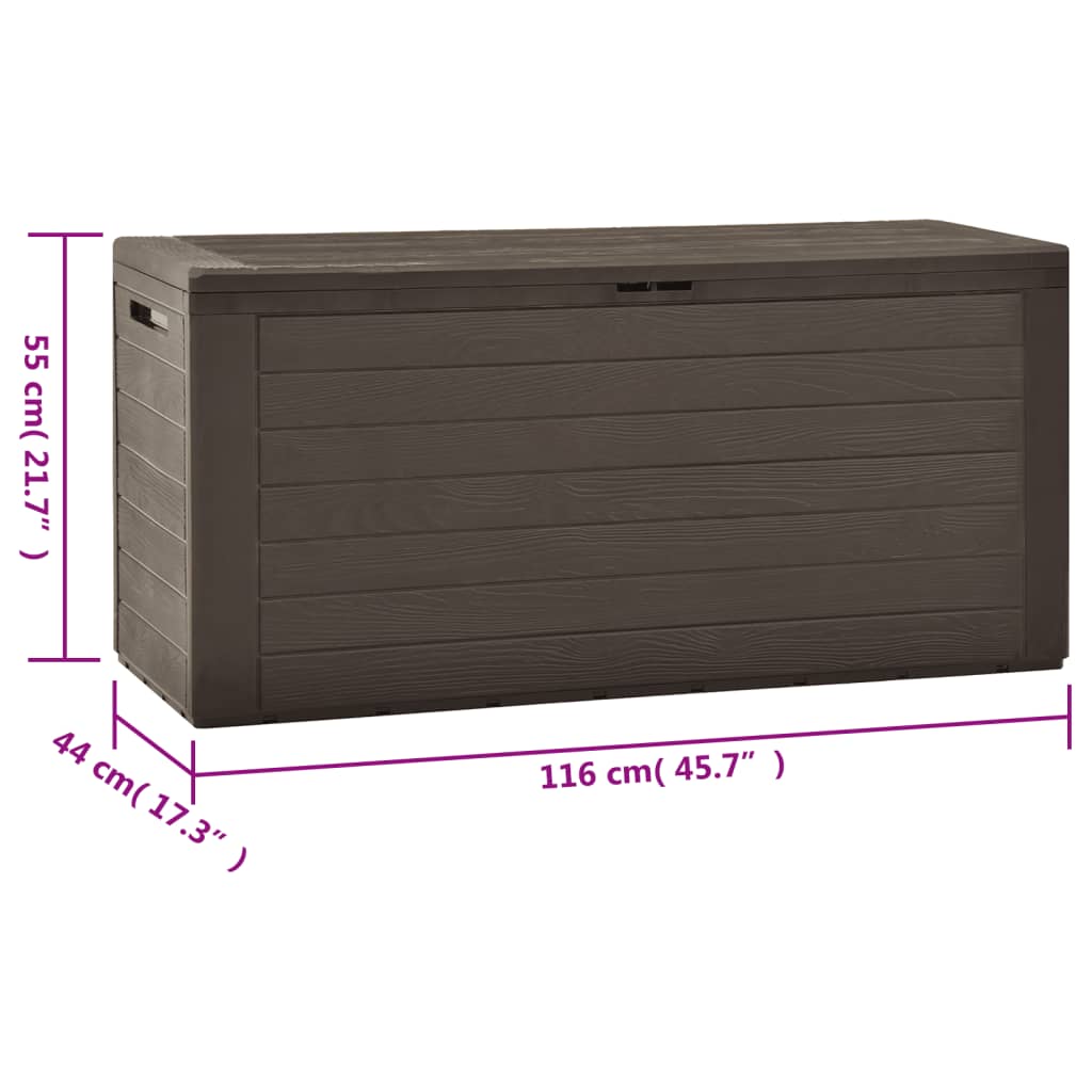 vidaXL Boîte de rangement de jardin Marron 116x44x55 cm