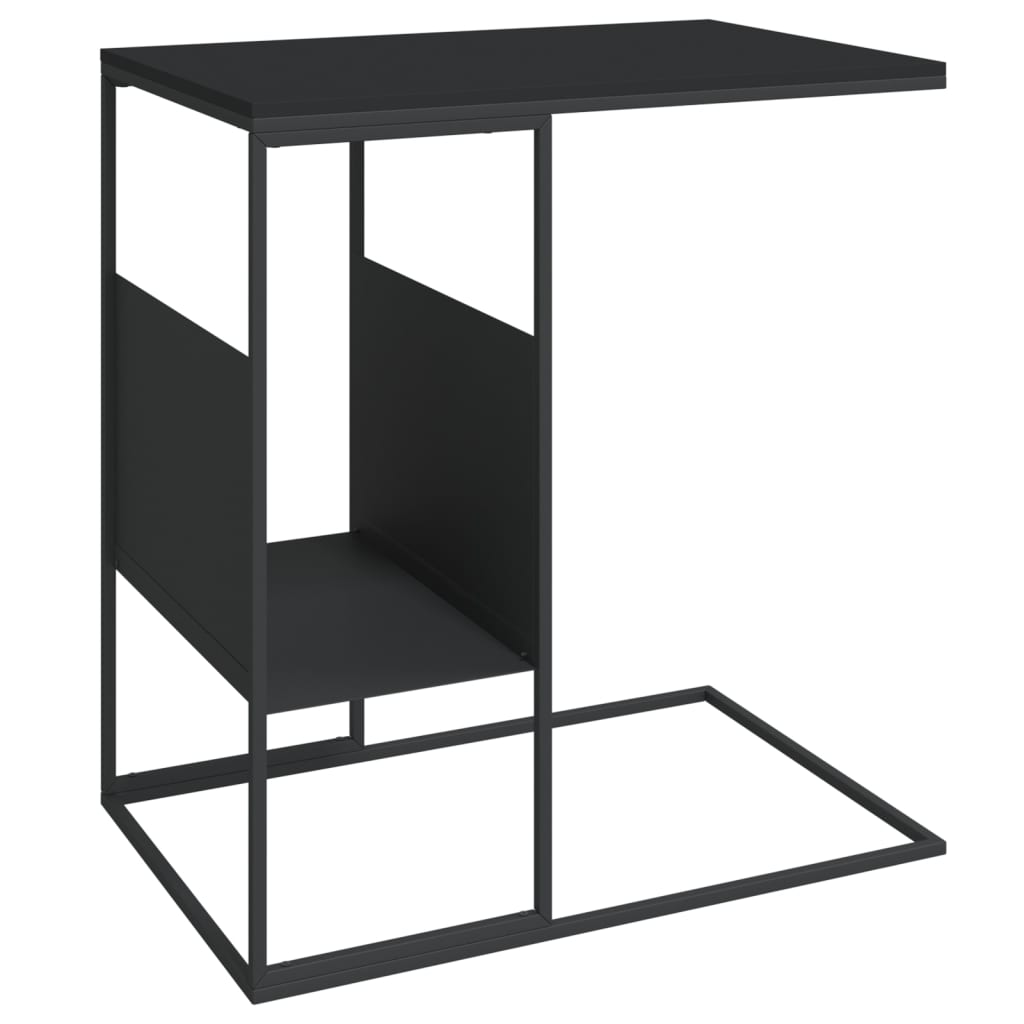 vidaXL Table d'appoint Noir 55x36x59,5 cm Bois d'ingénierie